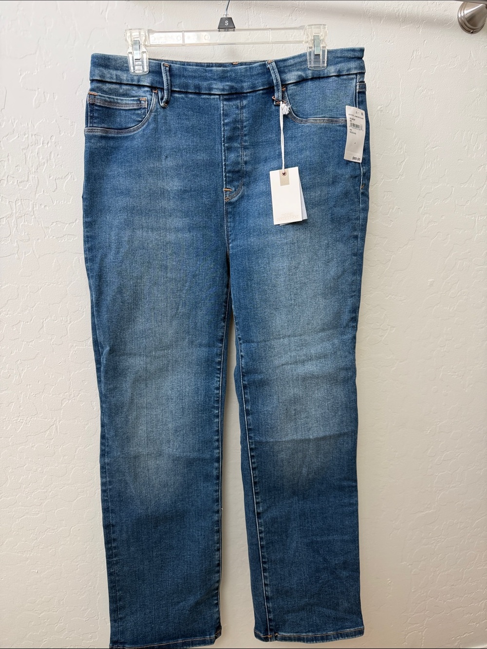 Good American pull on Good legs straight Blue Denim Jeans - Classic Straight